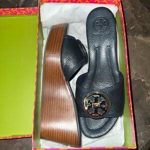 Navy Tory Burch Wedges